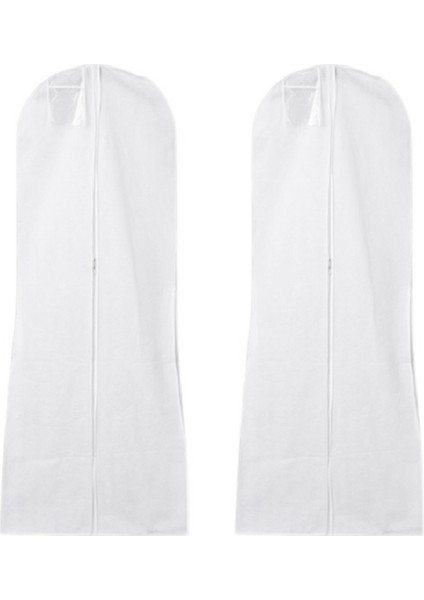 2x Uzun Gelinlik Torbası Kapak Gece Elbise Toz Kapağı Gelin Giysi Depolama Çantası Dokunmamış Gelinlik Toz Kapağı (Yurt Dışından)