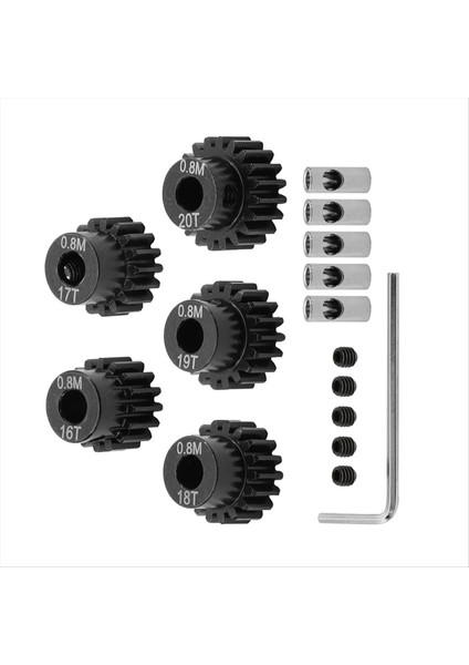 1/10 Rc Için 0 8m Motor Dişli Seti Tiçlerce Paletli Eksenel Capra F9 SCX10 Iıı AR45P Axle Yükseltme Parçaları 16T+17T+18T+19T+20T (Yurt Dışından) fırsatları
