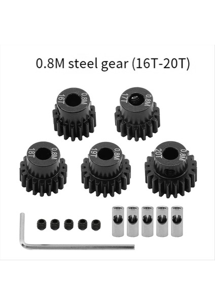 1/10 Rc Için 0 8m Motor Dişli Seti Tiçlerce Paletli Eksenel Capra F9 SCX10 Iıı AR45P Axle Yükseltme Parçaları 16T+17T+18T+19T+20T (Yurt Dışından) indirimleri