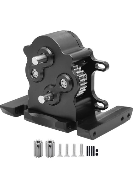 Alüminyum Çift Şanzıman Kazma 1/10 Rc Paletli Araba Lcg SCX10 Yükseltme Parçaları Siyah (Yurt Dışından)