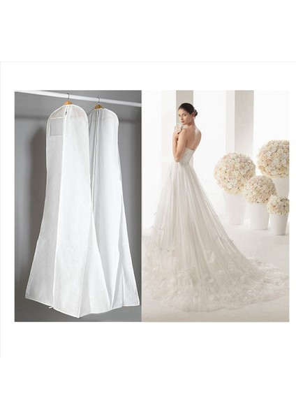 2x Uzun Gelinlik Torbası Kapak Gece Elbise Toz Kapağı Gelin Giysi Depolama Çantası Dokunmamış Gelinlik Toz Kapağı (Yurt Dışından) fiyatları