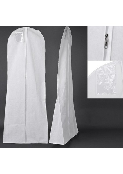 2x Uzun Gelinlik Torbası Kapak Gece Elbise Toz Kapağı Gelin Giysi Depolama Çantası Dokunmamış Gelinlik Toz Kapağı (Yurt Dışından) modelleri