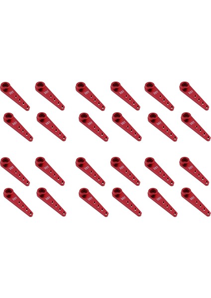 24PCS 37MM 25T Metal Uzatma Direksiyon Servo Kol Korsası Rc Araç Paletli Parçalar Kırmızı (Yurt Dışından)