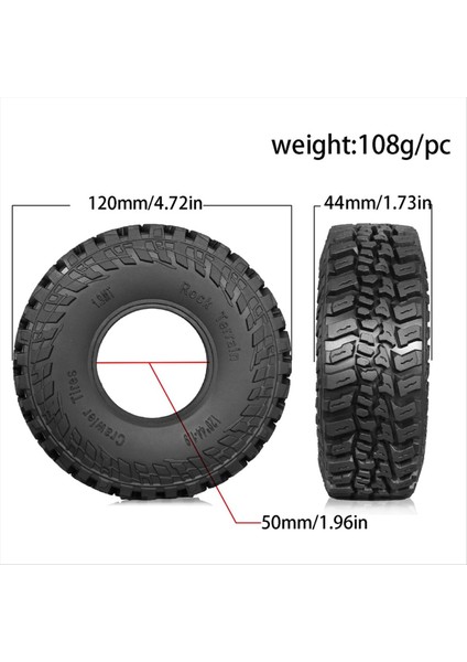 4pcs 120MM 1 9 Inç Yumuşak Kauçuk Lastik Lastiği 1/10 Rc Prıgler Araklı SCX10 Pro Capra Trx4 D90 Redcat Yükseltme Parçaları (Yurt Dışından) fiyatları