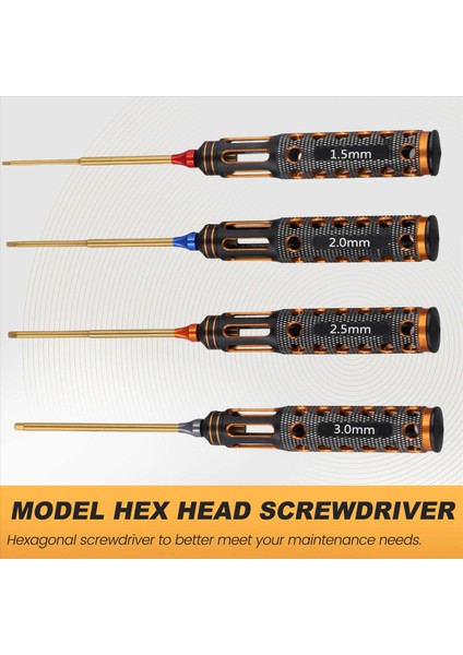 4pcs/set Titanyum Kaplama 1 5mm/2mm/2 5mm/3mm Altıgen Tornavida Vidalı Tifa Aracı Rc Model Araba Teknesi Uçak (Yurt Dışından) fırsatları