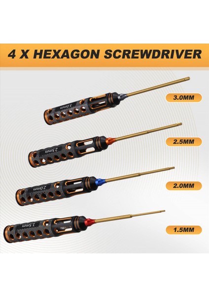 4pcs/set Titanyum Kaplama 1 5mm/2mm/2 5mm/3mm Altıgen Tornavida Vidalı Tifa Aracı Rc Model Araba Teknesi Uçak (Yurt Dışından) indirimleri