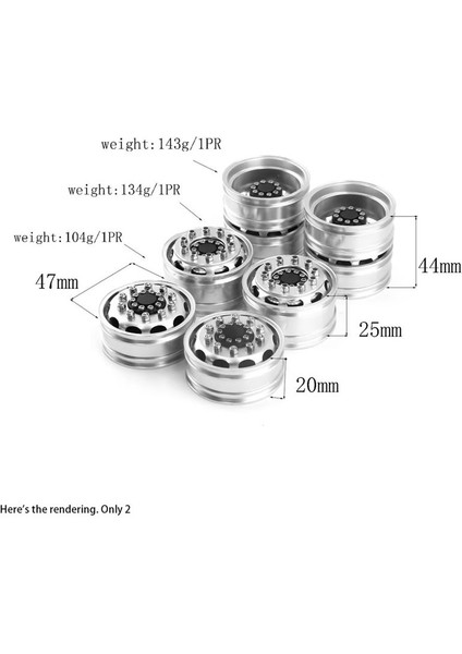 Tamiya Kamyonu Için Metal Ön Arka Tekerlek Jant Göbekleri 1/14 Rc Traktör Römork Kargo Araba Jant Lastikleri Arka 44MM 2pcs (Yurt Dışından) fiyatları