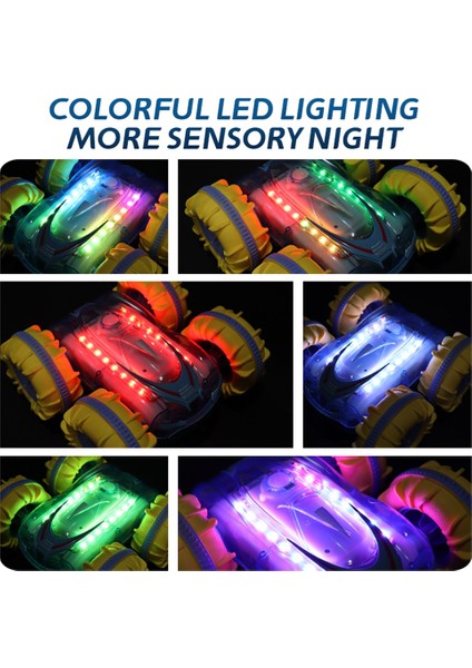 2 4g Rc Dublör Araba Şeffaf Işık Amfibi Araç Çift Taraflı Dublör Rc Araba Gest Çocuklar Için Oyuncaklar Mavi (Yurt Dışından) fırsatları