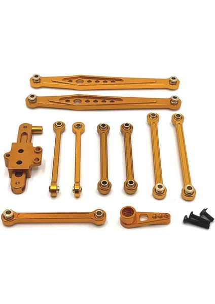 Rc Araba Yükseltme Sabit Çubuk Direksiyon Grubu Wltoys Için Servo Kol Kiti 1/12 124006 12423 12427 Pro Rc Araba Yükseltme Parçaları Altın (Yurt Dışından)