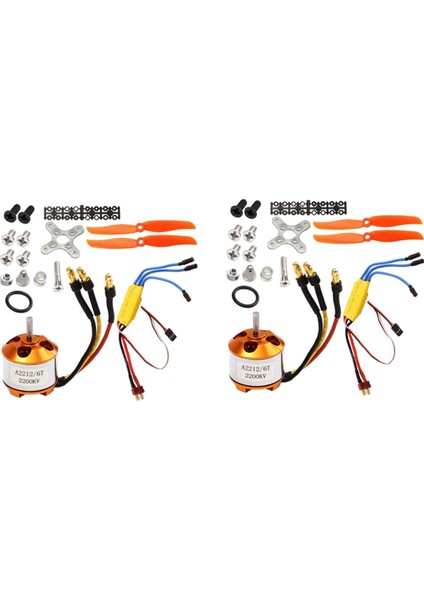 2x 2212 2200KV MOTOR+30A ESC+6035 Pervane+Pervane Koruyucusu Rc Uçak Motoru Için Elektrik Motor Kiti (Yurt Dışından)