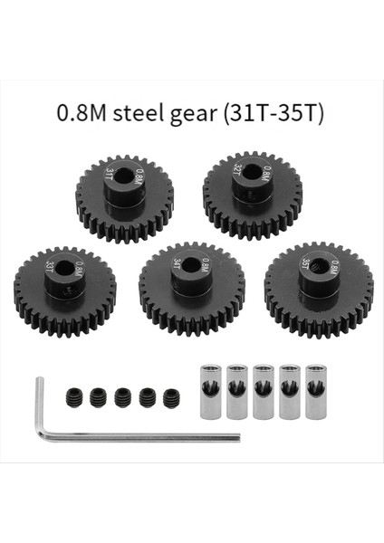 1/10 Rc Için 0 8m Motor Dişli Seti Tiçlerce Paletli Eksenel Capra F9 SCX10 Iıı AR45P Axle Yükseltme Parçaları 31T+32T+33T+34T+35T (Yurt Dışından) indirimleri