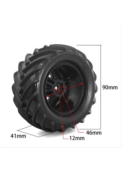 1set/4pcs Rc Araba Yükseltme Lastik Kiti 1/16 TRAXXAS1/16E-REVO Rc Araba Yükseltme Parçaları 90MM (Yurt Dışından) fiyatları