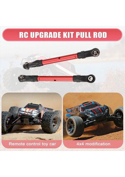 Slash/hoss/rustler/stampede/4x4 HUANQI727 Kırmızı Için Ayarlanabilir Ön ve Arka Çekme Çubuğu Bağlantı Çubuk Direksiyon Çubuğu (Yurt Dışından) indirimleri