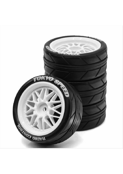 Kırmızı Örümcek R 4pcs Kauçuk Lastik Tekerlek Lastiği Tamiya TT01 TT01E TT02 XV01 XV02 Ptg-2 1/10 Rccar Yükseltme Parçaları B (Yurt Dışından) modelleri