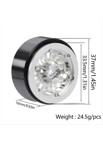 1/18 Traxxas TRX4M Için Alüminyum 1 3 Inç Beadlock Tekerlek Jant 1/24 SCX24 FMS24 Rc Trıl Trol Tekerlek Hub Siyah (Yurt Dışından) modelleri