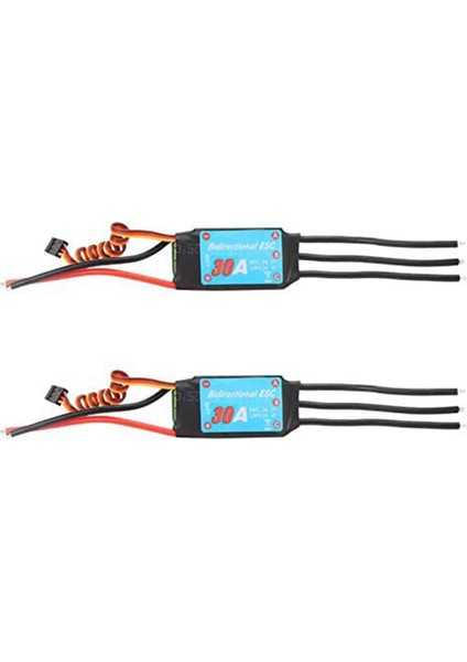 2x Çift Yönlü Esc 30A Uzaktan Kumanda Gemisi Için Fırçasız Esc Pnömatik Sualtı Propeli (30A) (Yurt Dışından)