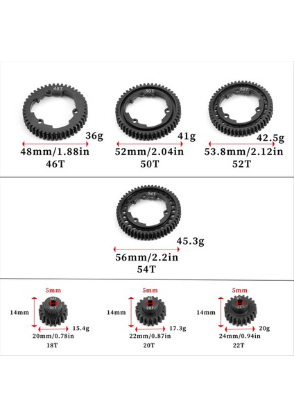 Traxxas 1/5 X-Maxx 1/7 Xo-1 1/10 Maxx 1/10 E-Revo 2 0V Xl 52T+18T (Yurt Dışından) fiyatları