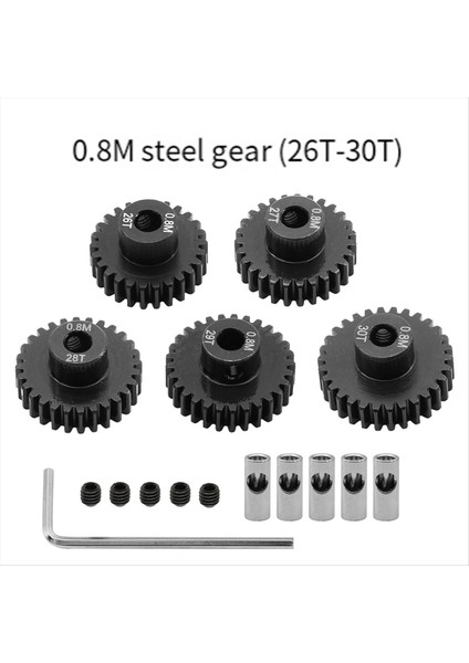 1/10 Rc Için 0 8m Motor Dişli Seti Tiçlerce Paletli Eksenel Capra F9 SCX10 Iıı AR45P Axle Yükseltme Parçaları 26T+27T+28T+29T+30T (Yurt Dışından) modelleri