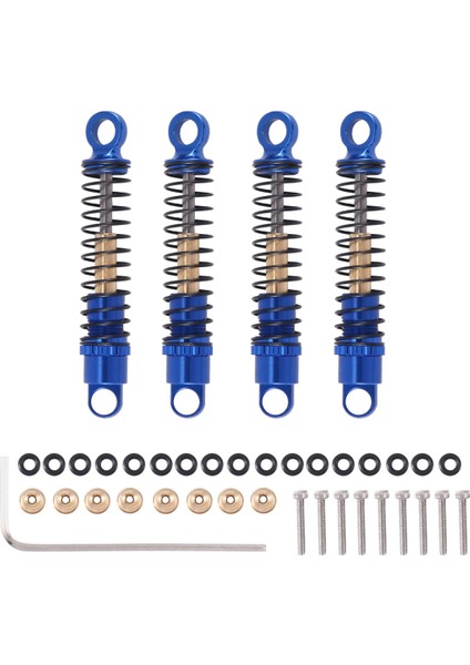 4pcs 40MM Metal Şok Emici Yağ Damper Eksenel SCX24 C10 Jlu Gladiator Bronco 1/24 Rc Paletli Araba Yükseltmeleri Mavi (Yurt Dışından)