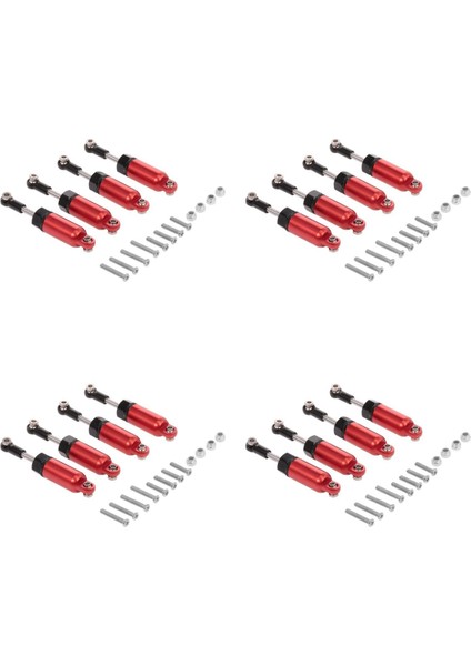 16PCS Wpl Için Alaşım Şok Emicisi 1 16 Henglong C-14 C-24 Pikap Paletli Yarım Kamyon Rc Araba Yedek Parçaları Kırmızı (Yurt Dışından)