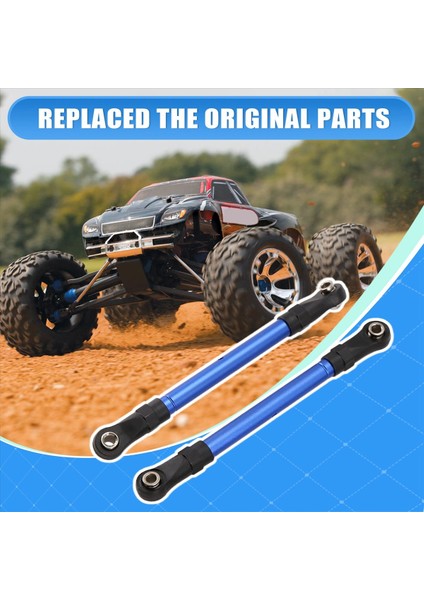 Slash/hoss/rustler/stampede/4x4 HUANQI727 Mavi Için Ayarlanabilir Ön ve Arka Çekme Çubuğu Bağlantı Çubuk Direksiyon Çubuğu (Yurt Dışından) fırsatları