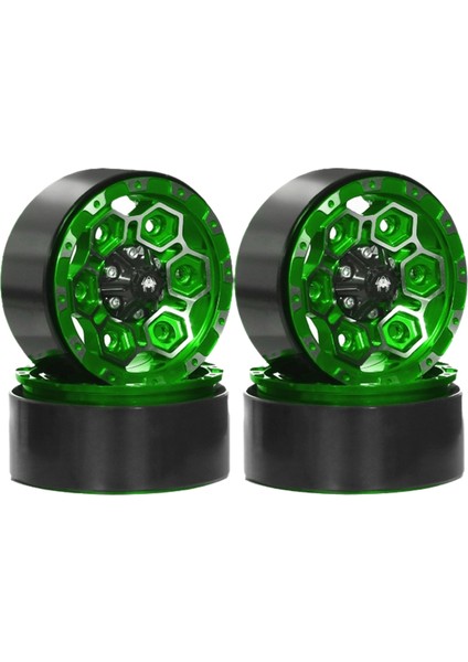 4pcs Metal 1 9in Beadlock Tekerlek Jant Tekerlek Göbeği 1/10 Rc Craıl Araç Axıal SCX10 Pro Capra Trx4 RC4WD/D90 Redcat Yeşil (Yurt Dışından)