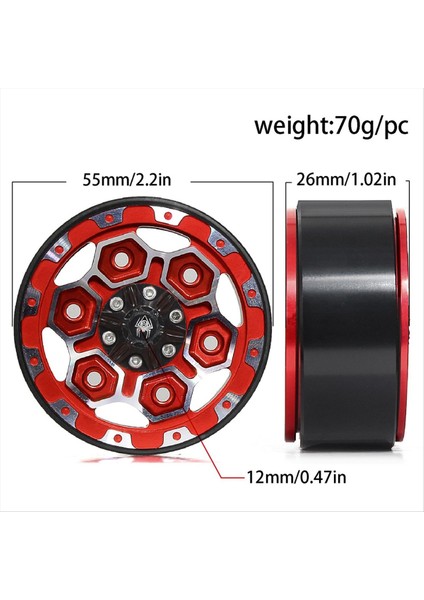 4pcs Metal 1 9in Beadlock Tekerlek Jant Tekerlek Göbeği 1/10 Rc Craıl Araç Axıal SCX10 Pro Capra Trx4 RC4WD/D90 Redcat Yeşil (Yurt Dışından) indirimleri