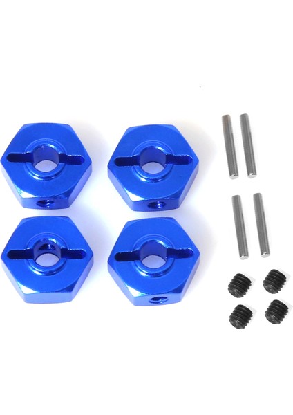 Rc Araba Yükseltme Adaptörü Hexagon 12MM Kiti Losi Için 1/18 Mini Lmt 4x4 Fırça Monster Kamyonu Rc Araba Yükseltme Parçaları Mavi (Yurt Dışından)