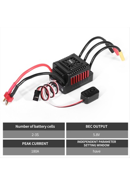 WSDT-60A Rc Sensörsüz Fırçasız Su Geçirmez 60A Esc 1/10 Rc Için Uygun Çeşitli Fırçasız Servolarla Uyumlu (Yurt Dışından) indirimleri