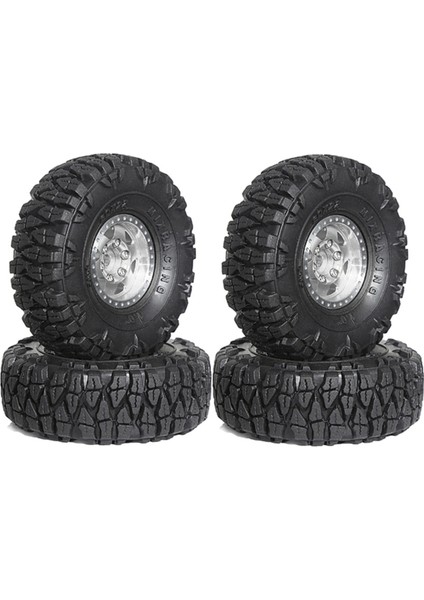 4pcs 60MM 1 0in Metal Beadlock Tekerlek Lastik 1/18 1/24 Rc Prwler Car TRX4M SCX24 AX24 FCX24 Yükseltme Parçaları Gümüş (Yurt Dışından)