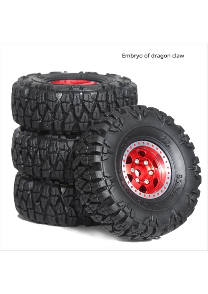 4pcs 60MM 1 0in Metal Beadlock Tekerlek Lastik 1/18 1/24 Rc Prwler Car TRX4M SCX24 AX24 FCX24 Yükseltme Parçaları Gümüş (Yurt Dışından) fiyatları