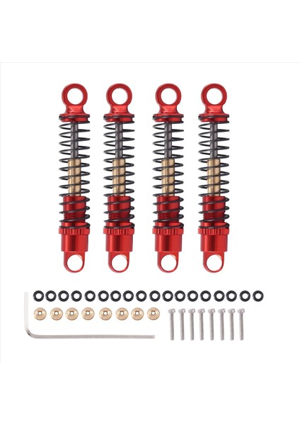 4pcs 40MM Metal Şok Emici Yağ Damper Eksenel SCX24 C10 Jlu Gladiator Bronco 1/24 Rc Paletli Araba Yükseltmeleri Kırmızı (Yurt Dışından)
