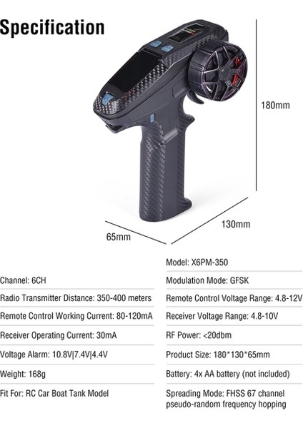 Dumborc X6PM-350 Rc Verici 2 4g 6ch Rc Rc Rc Araç Boot Tankı Için X6FG Alıcısı ile Uzaktan Kumanda (Yurt Dışından)