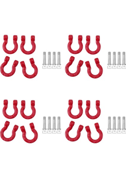 16PCS Kırmızı Metal Tampon D-Ring Tow Hook 1/10 Rc Prıgler Araç Traxxas Trx-4 Eksenel SCX10 90046 D90 (Yurt Dışından)