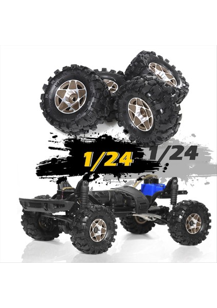 4pcs 57MM 1 0inch Metal Beadlock Tekerlek Lastik 1/18 1/24 Rc Craıl Car TRX4M SCX24 AX24 FCX24 Kırmızı (Yurt Dışından) modelleri