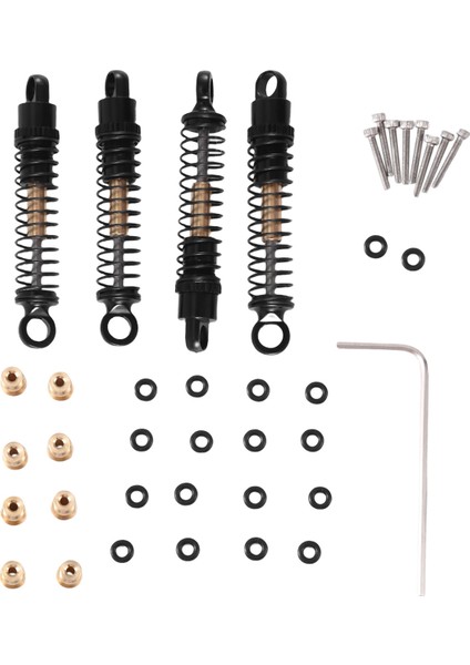 4pcs 40MM Metal Şok Emici Yağ Damper Eksenel SCX24 C10 Jlu Gladiator Bronco 1/24 Rc Paletli Araba Yükseltmeleri Siyah (Yurt Dışından)