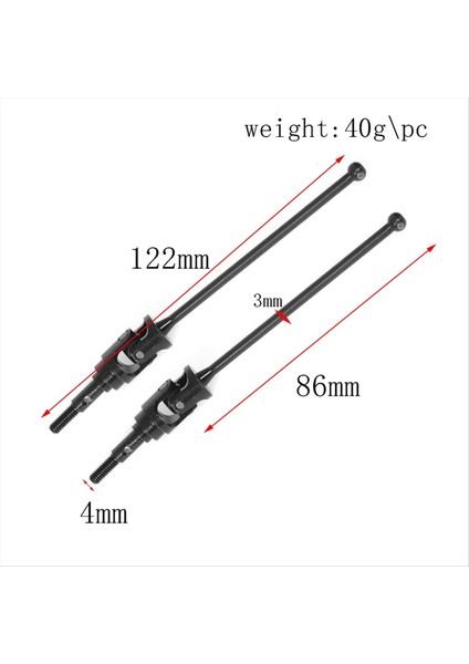 2pcs Metal Şaft Şaftı Cvd Trıvesh Mil 86MM 1/10 Fs Yarış Kamyonu Buggy Rc Araba Yükseltme Parçaları (Yurt Dışından) fiyatları