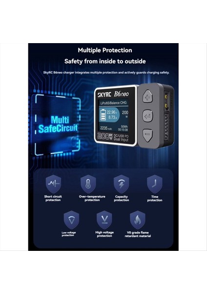 Skyrc B6NEO Akıllı Şarj Cihazı Dc 200W Pd 80W Lıpo Pil Dengesi Şarj Cihazı 6s Şarj Cihazı Rc Otomobil Modeli Uçak Pili (Yurt Dışından) fırsatları