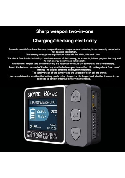 Skyrc B6NEO Akıllı Şarj Cihazı Dc 200W Pd 80W Lıpo Pil Dengesi Şarj Cihazı 6s Şarj Cihazı Rc Otomobil Modeli Uçak Pili (Yurt Dışından) indirimleri