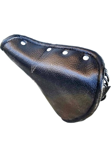 2x Vintage Deri Bisiklet Eyer Perçin Yaylı Bahar Bisiklet Bisiklet Koltuğu Yastık Kara Bisiklet Için Siyah Mtb (Yurt Dışından) modelleri