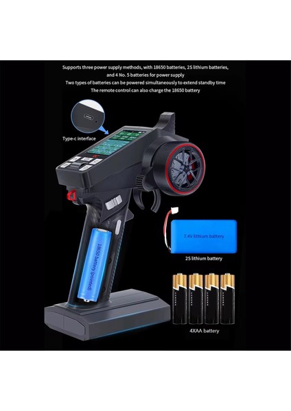 Sıcak Rc CT-8A 8ch Uzaktan KUMANDA+F-08AT 8ch Alıcı Gyro Pwm Tırmanma Araç Rc Araç Gemi Metal Handwheel (Yurt Dışından)