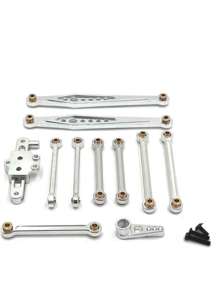 Rc Araba Yükseltme Sabit Çubuk Direksiyon Grubu Wltoys Için Servo Kol Kiti 1/12 124006 12423 12427 Pro Rc Araba Yükseltme Parçaları Silver (Yurt Dışından)