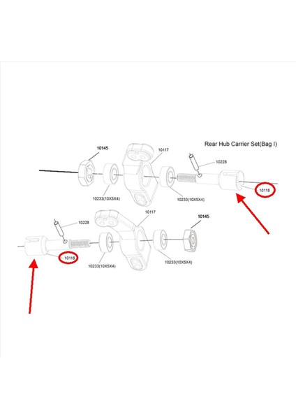 10118 Arka Şaftı Vrx Racıng Için 8 Pc 1/10 Ölçekli 4WD Rc Araç Rc Model Araç Parçaları Oyuncaklar Çocuklar Için Yetişkinler (Yurt Dışından) modelleri