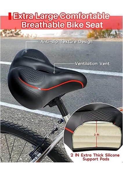 Ekstra Büyük Bisiklet Eyer Yükseltme Konfor Spor Veya Yol ve Elektrikli Bisiklet Eyer Bisiklet Koltukları Yedek Parçalar (Yurt Dışından) fırsatları