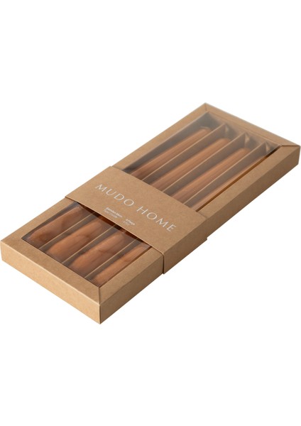 4lü Şamdan Mum Hardal 25CM