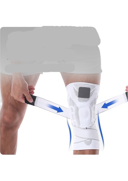 Spor Dizlik Örme Erkek ve Kadın Bisiklet Koşu Basketbol Futbol Squat Diz Eklemi Silikon Yaylı Diz Pedleri (Tek Parça) (Yurt Dışından)