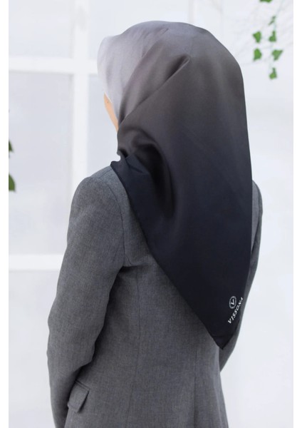 Tivil Siyah Gri Degrade Geçişli Ipek Eşarp DGN51279-01-28