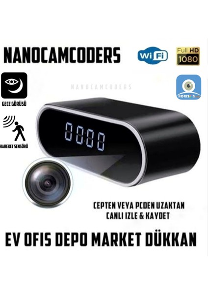 1k 1080 P Mini Wifi Gece Görüşlü Güvenlik Kamerası - Mikro Gizli Video Kamera - Uzak İzle Hd WGK09