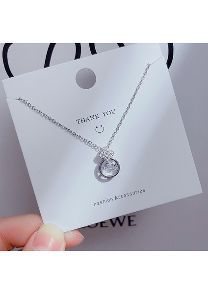 Yeni Basit Titanyum Çelik Kolye Kadın 18K Gül Altın Dört Yapraklı Yonca Kolye Ins Gelgit Net Kırmızı Patlama Modelleri Köprücük Kemiği Zinciri (Yurt Dışından)