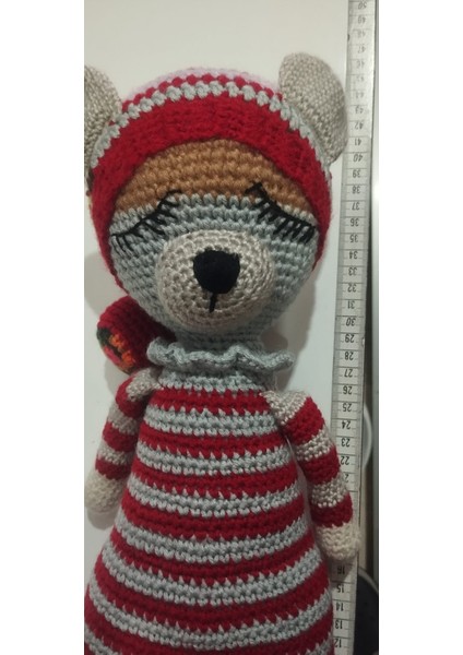 Sevimli Çizgili Pijamalı Uykucu Ayıcık Amigurumi Bebek - El Örgüsü Oyuncak modelleri